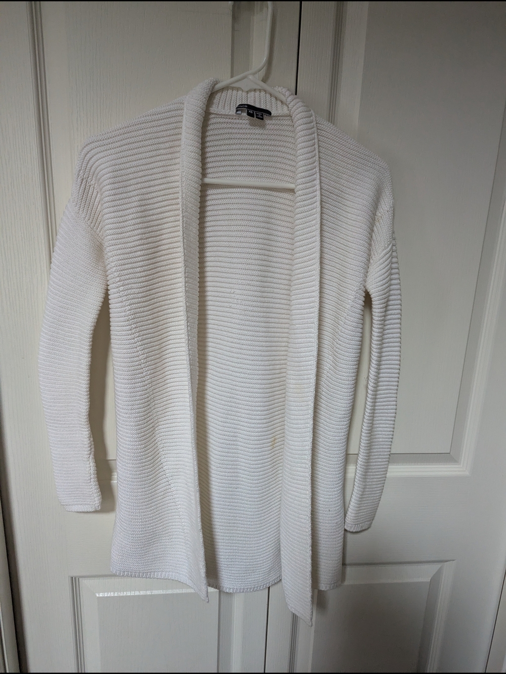 Vince White Open-Front Ribbed Cardigan